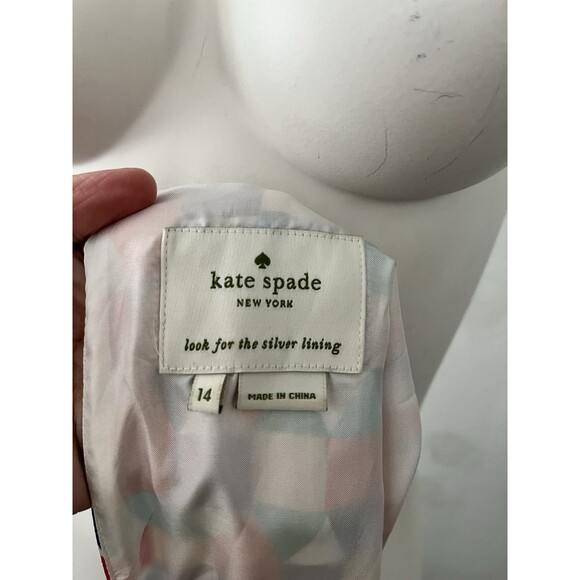 Kate Spade Geometric Print Sheath Dress 14 Kaledisope Artsy Funky Fun No Button - Picture 2 of 6